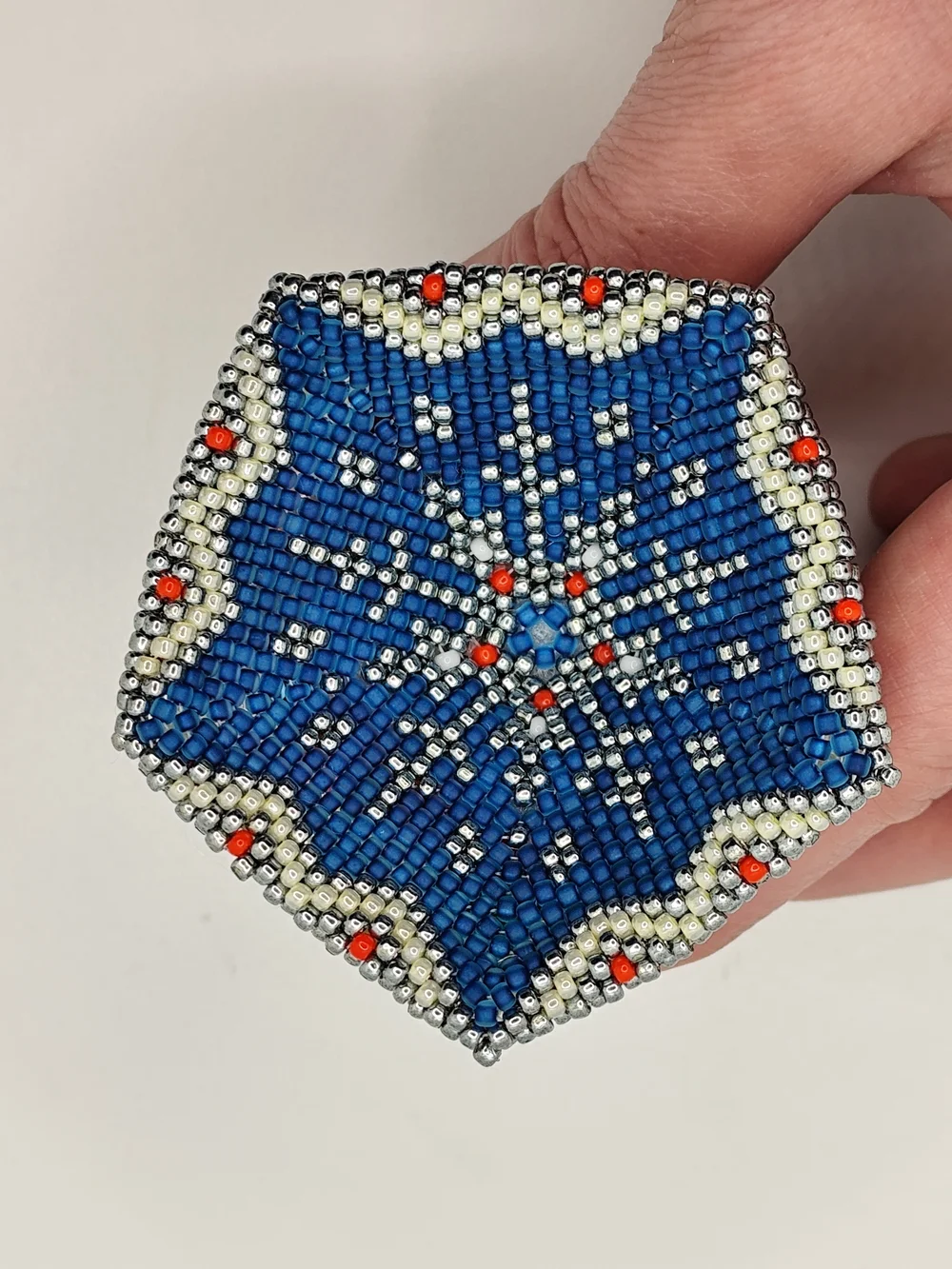 Handcrafted Beaded Holiday Bell Ornament in Multicolor